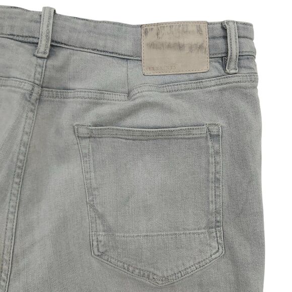 All Saints Cigarette Skinny Jeans Mens 38x29 Gray Cotton Blend Button Fly Denim - Picture 7 of 14